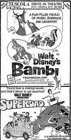 Tuscola Drive-In Theatre - July 18 1975 Ad (newer photo)